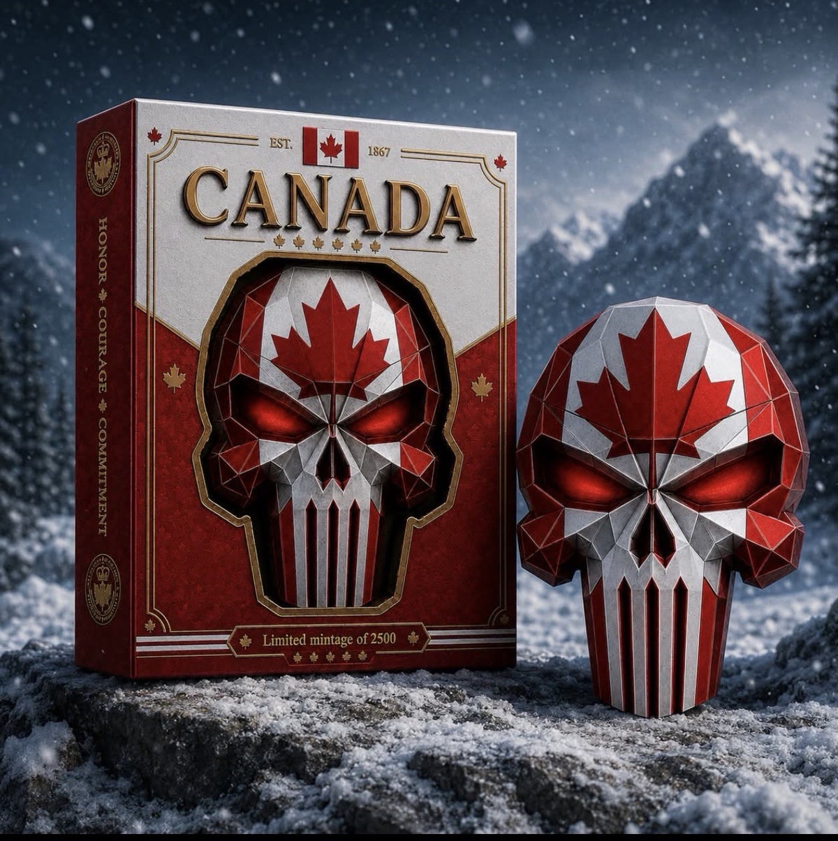 3 oz Canadian Warrior Stackable Copper