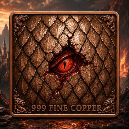 3D UHR Elemental Beasts Ser The Volcanic Drake 5oz Copper Bar