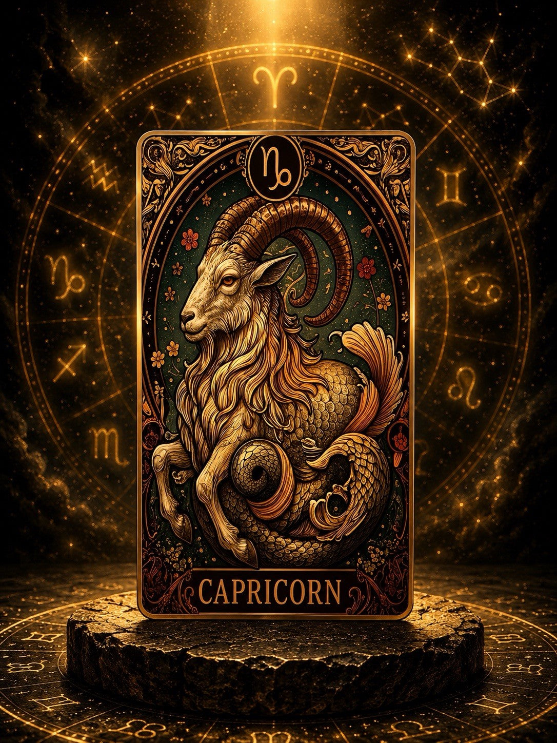 12 Constellations Zodiac Seres: 5oz Copper Art Bar,  Capricorn