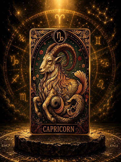 12 Constellations Zodiac Seres: 5oz Copper Art Bar,  Capricorn