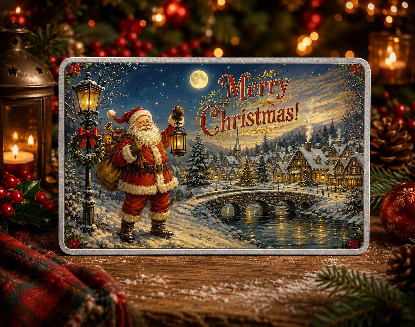 2026 Cameroon Postcard to Santa 100g White Brass Coin
