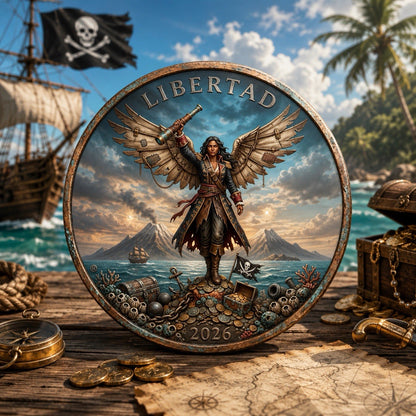 Libertad Doña the Pirate Angel 1 oz Copper Round