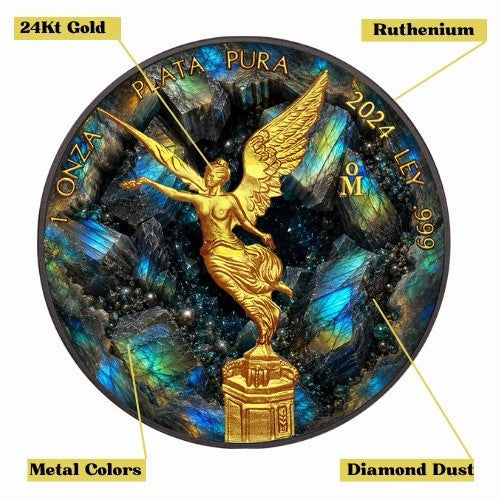 2024 Mexico Libertad Labradorite Crystal Cavern 1oz Silver