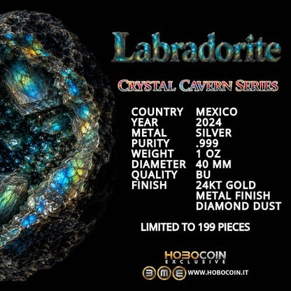 2024 Mexico Libertad Labradorite Crystal Cavern 1oz Silver