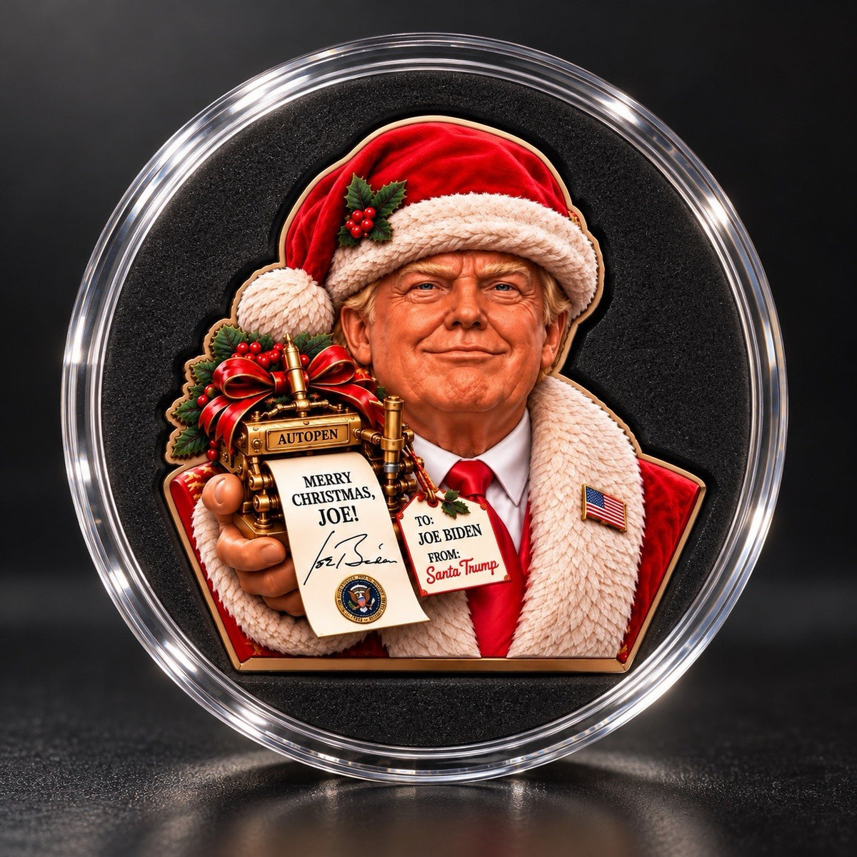 Santa Trump - A Very Special Delivery 5 oz Copper Bust Medal in Capsule