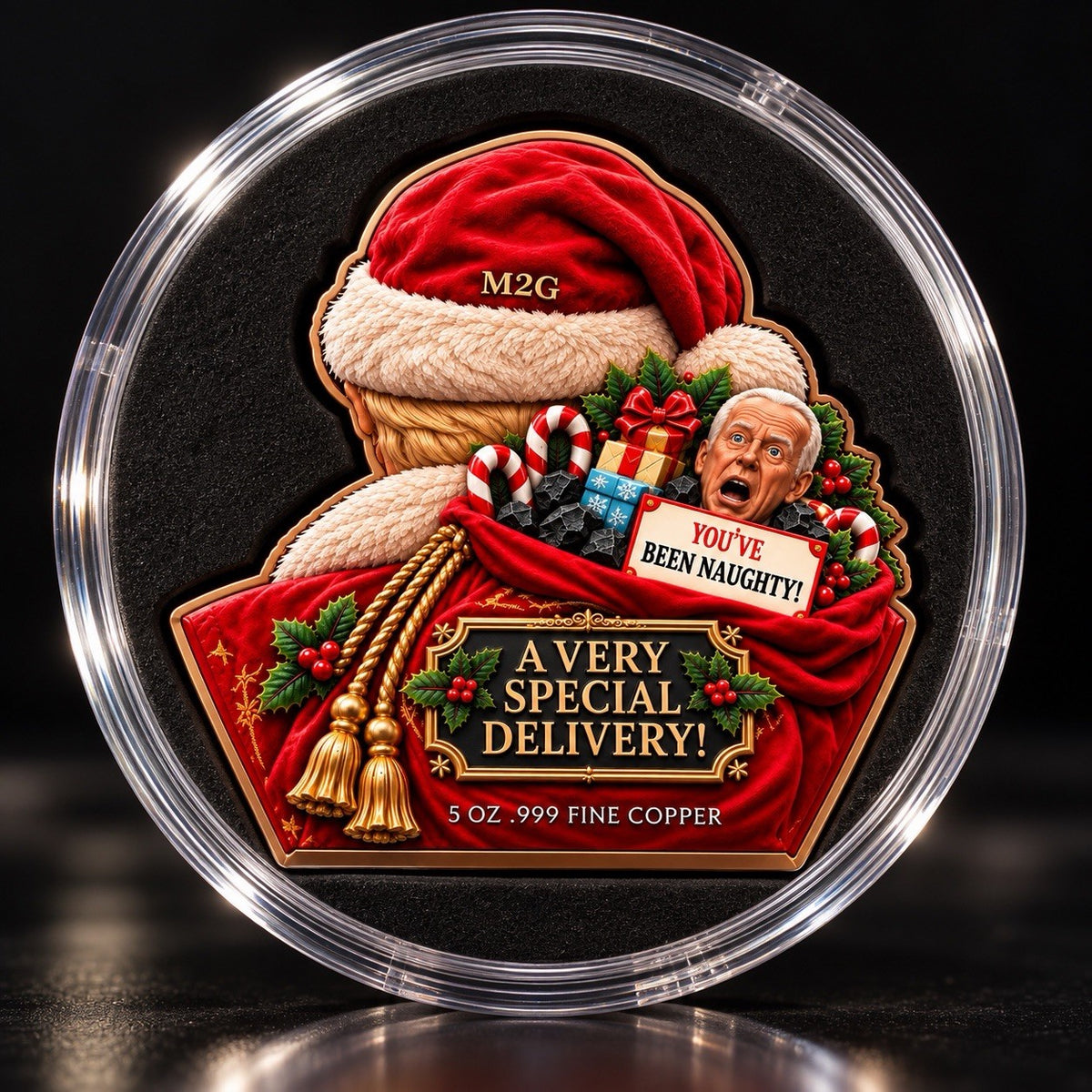Santa Trump - A Very Special Delivery 5 oz Copper Bust Medal in Capsule