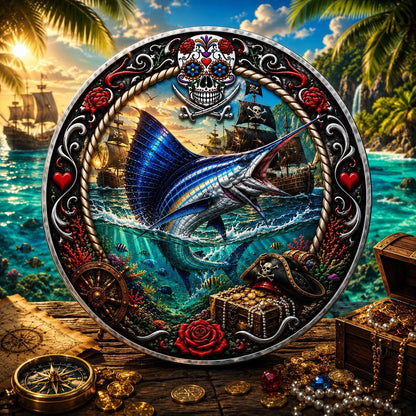 2026 Cayman Islands Mexican Pirate Life Marlin 1 oz Silver Coin