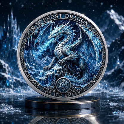Frost Dragon The Ice Emperor Colorized 1 Kilo Copper Medal