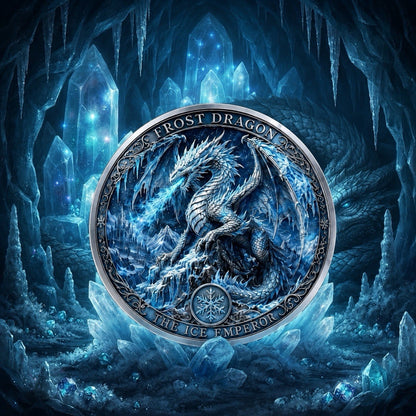 Frost Dragon The Ice Emperor Colorized 1 Kilo Copper Medal