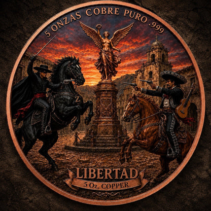 Mexico Libertad Mark of the Mariachi 5 oz Copper Medal