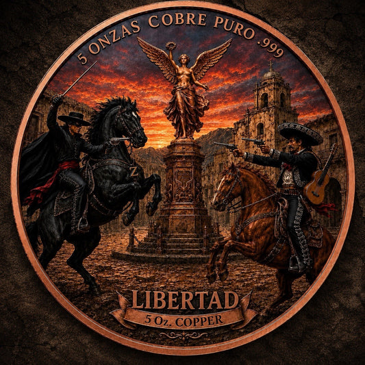 Mexico Libertad Mark of the Mariachi 5 oz Copper Medal