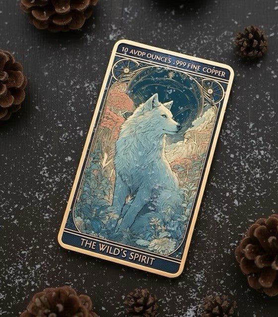 The Wild's Spirit Wolf  10 oz Copper Colorized Bar