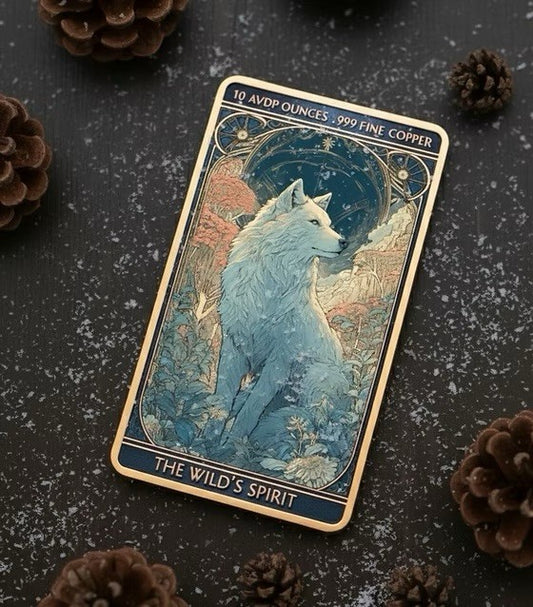 The Wild's Spirit Wolf  10 oz Copper Colorized Bar