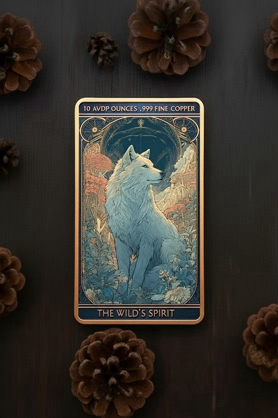The Wild's Spirit Wolf  10 oz Copper Colorized Bar