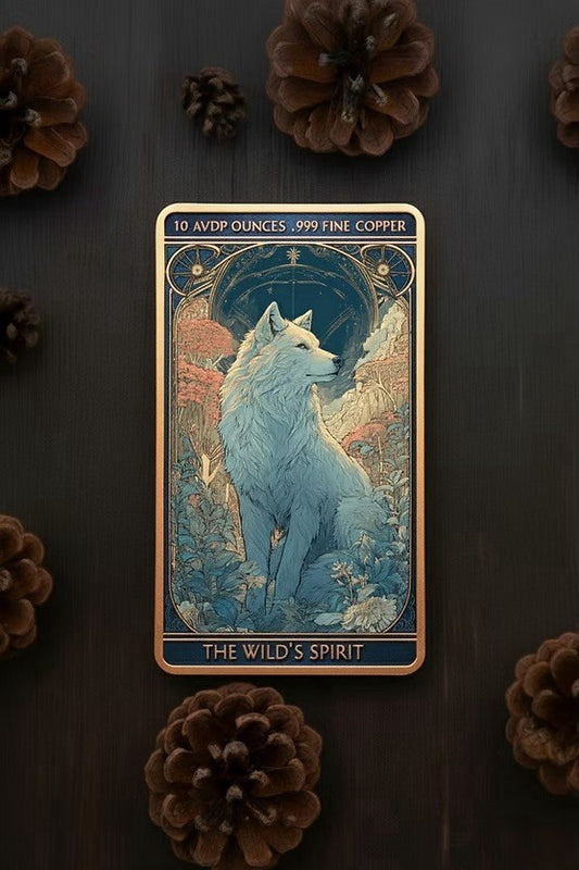 The Wild's Spirit Wolf  10 oz Copper Colorized Bar