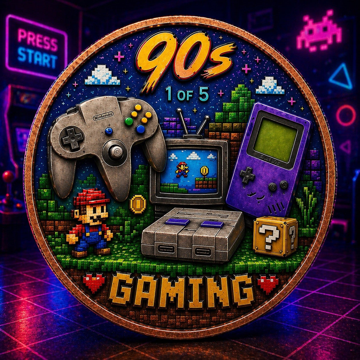 5 oz 90s Gaming Nostalgia .999 Copper Round
