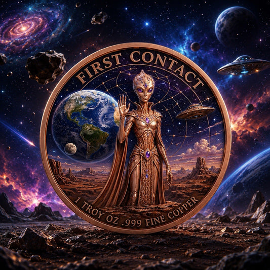 2026 Beyond the Universe: First Contact 1oz Copper Round  Glow effect