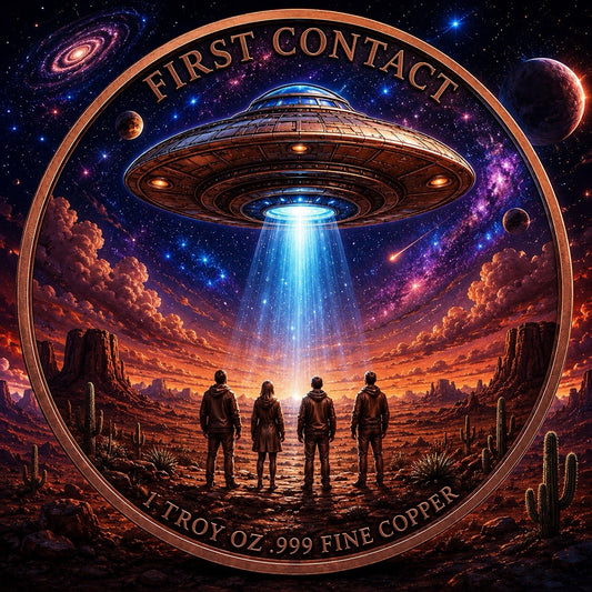 2026 Beyond the Universe: First Contact 1oz Copper Round  Glow effect