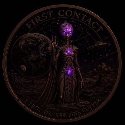 2026 Beyond the Universe: First Contact 1oz Copper Round  Glow effect