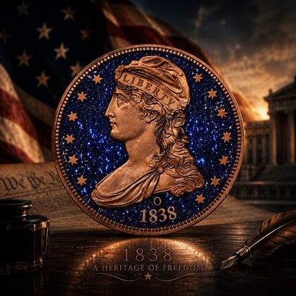 1838-O Capped Bust Diamond Dust Half Dollar Tribute 1 oz Copper Medal