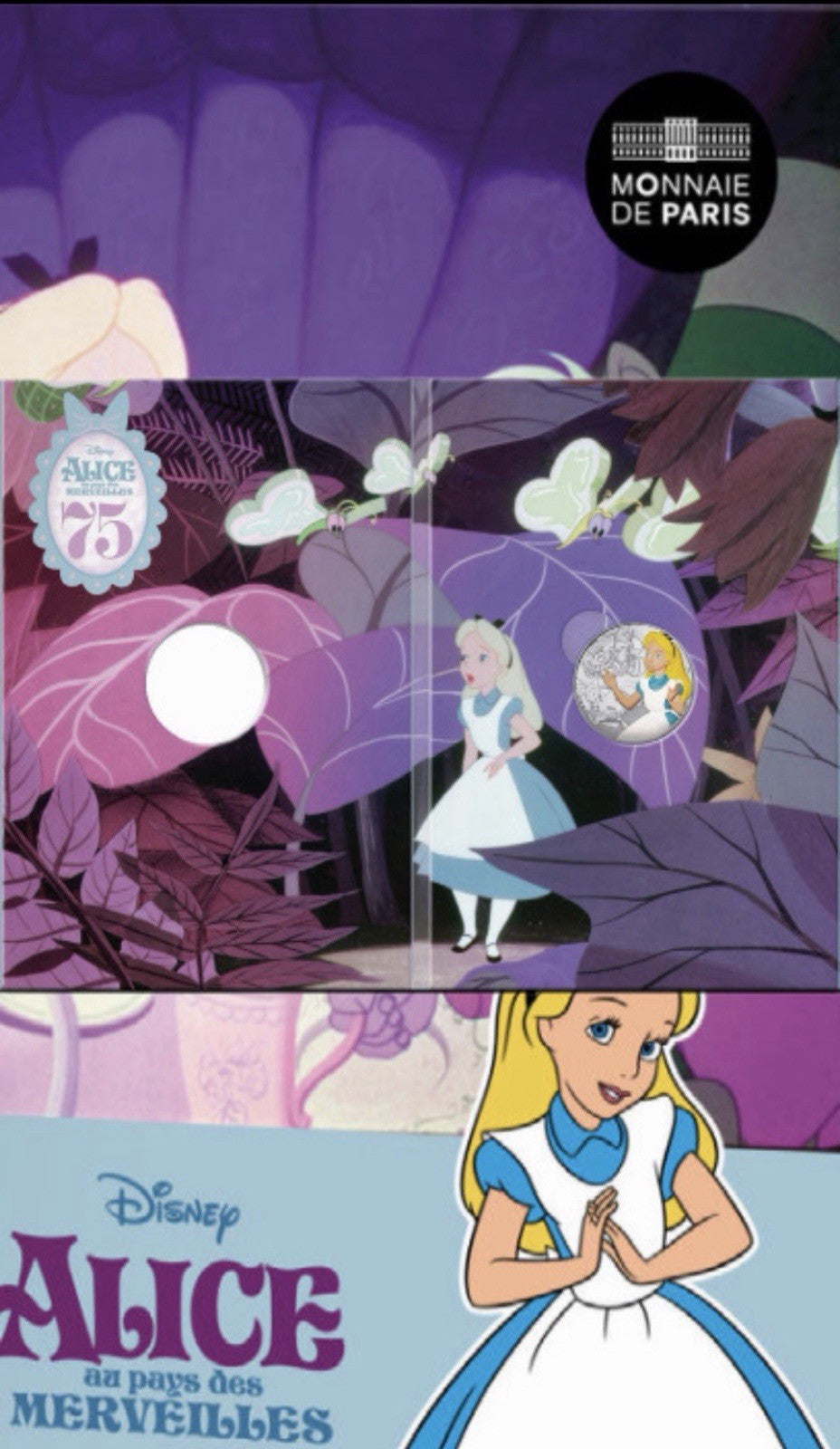 2026 France Disney Alice in Wonderland 13g .999 Fine Silver Coin, Colorized