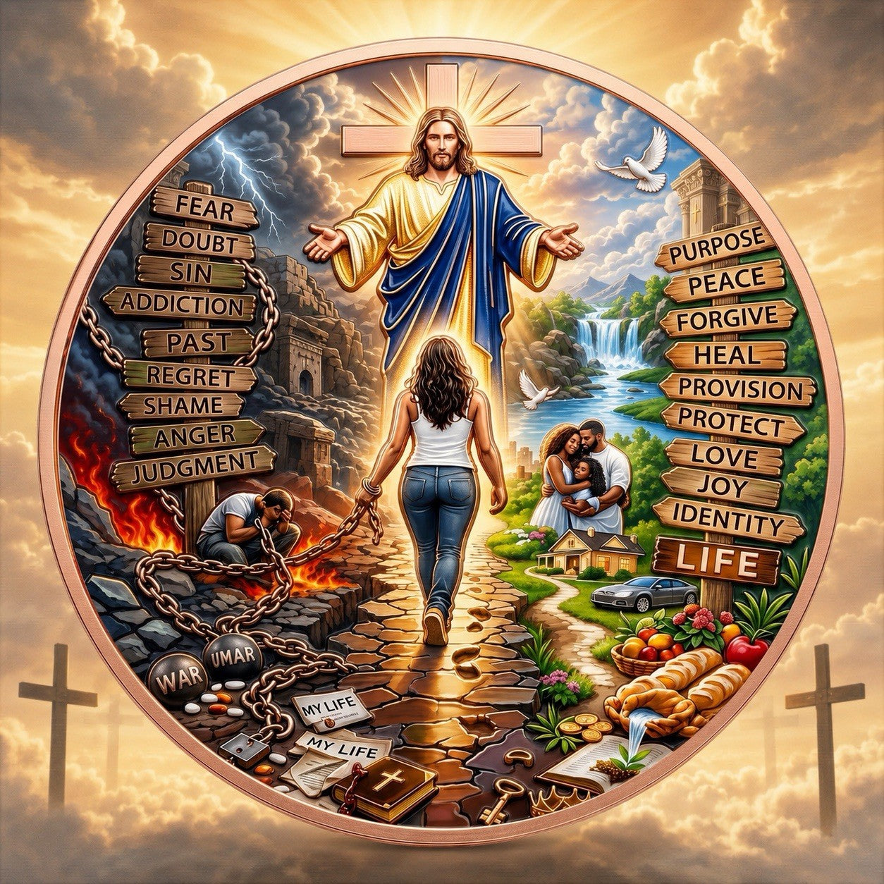 2026 Jesus Series: The Choice From Darkness to Christ 5oz Copper Coin