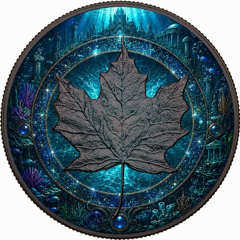 2026 Maple Leaf Water Elemental Realms Diamond Dust 1oz Silver Coin