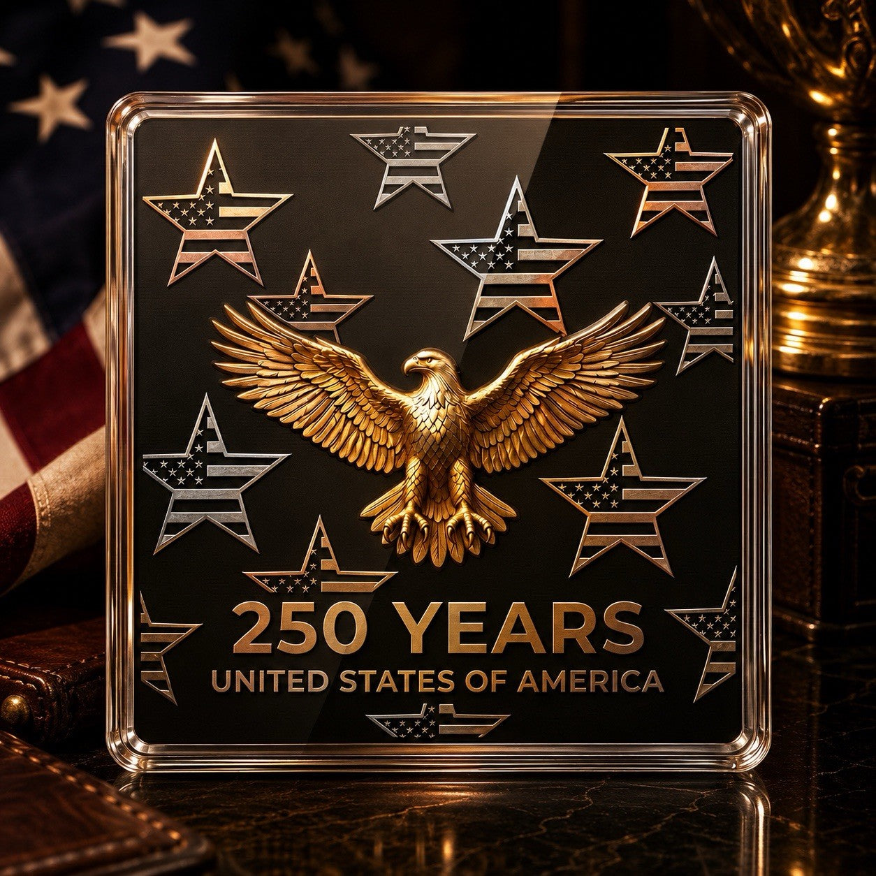 American Eagle 250th Anniversary Shaped 1/20g Gold Medal