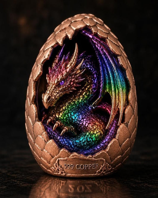 Dragon Egg Dome Shaped HR 2 oz Copper Medal