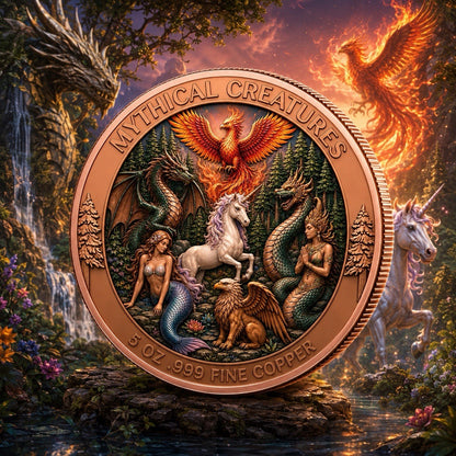 Mythical Creatures Series: Fantasy Mermaid 5 oz UHR Copper Coin