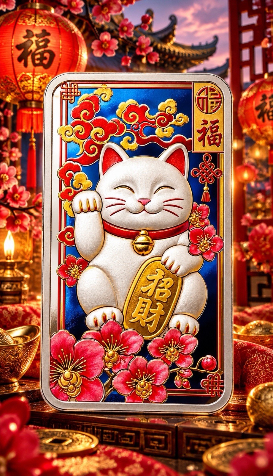 2026 PAMP Suisse Lucky Cat 1 oz .999 Fine Silver Bar with COA