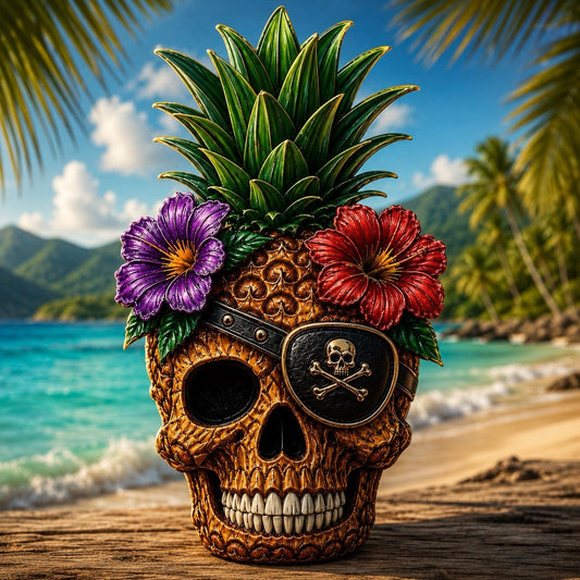 Pineapple Pirate Shaped 3 oz Copper Medal