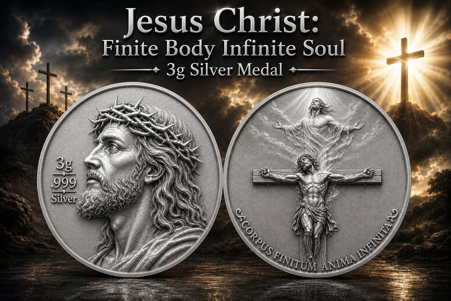 Jesus Christ - Finite Body, Infinite Soul 3g Silver Round