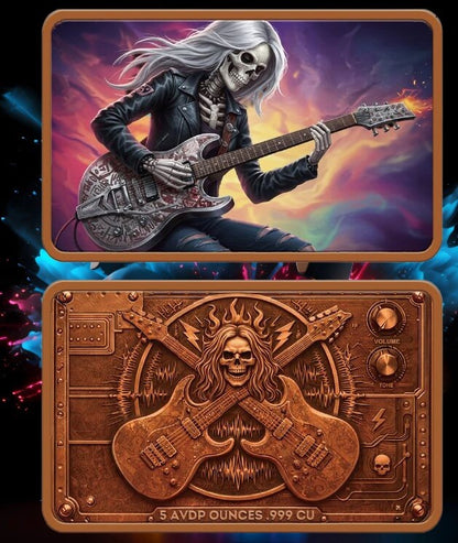 Eternal Riff Colorized 5 oz Copper Bar - Pre-Order, High-Relief Design