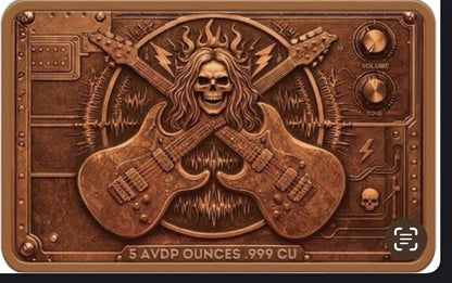 Eternal Riff Colorized 5 oz Copper Bar - Pre-Order, High-Relief Design