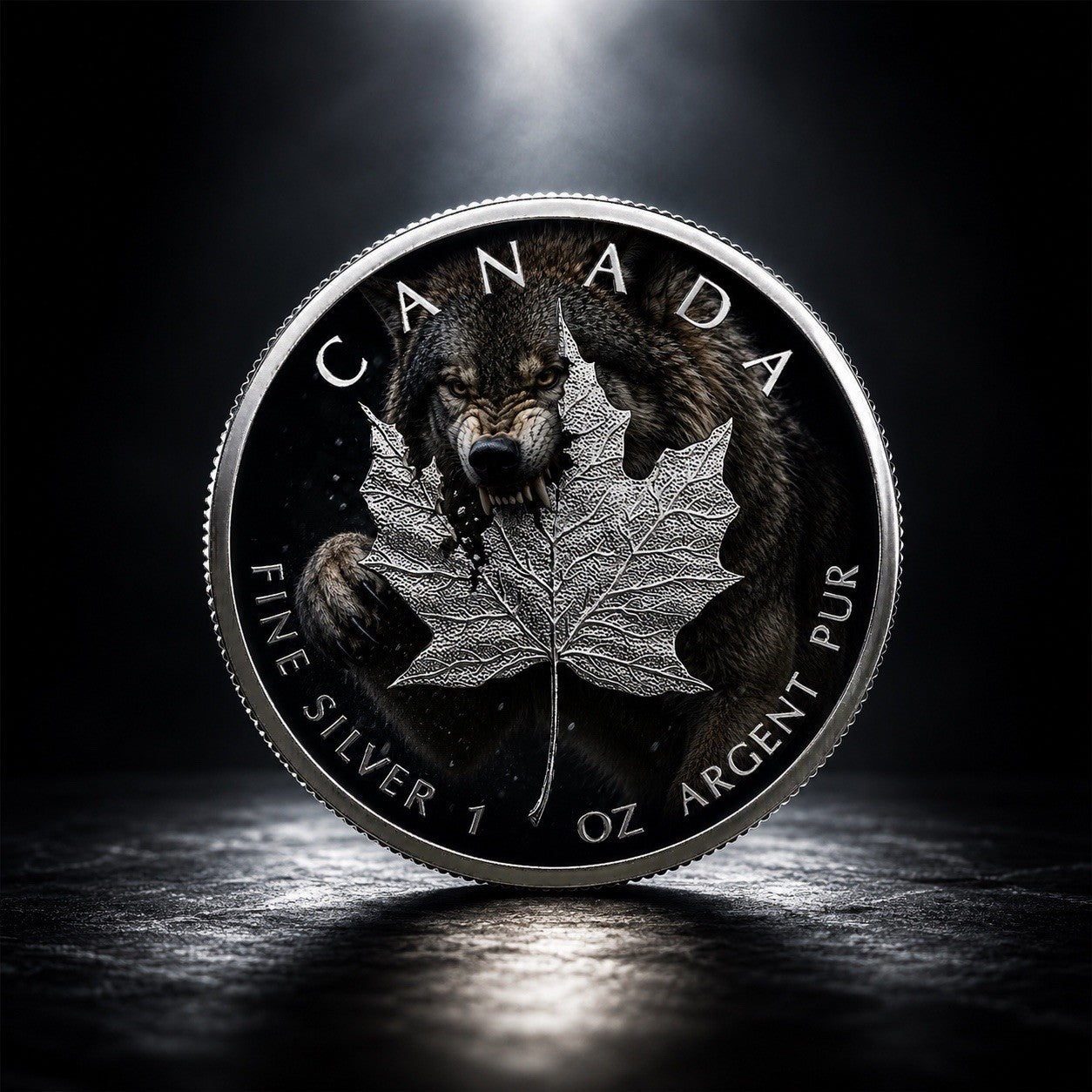 1 oz 2026 Canada Maple Leaf Timber Wolf Edition
