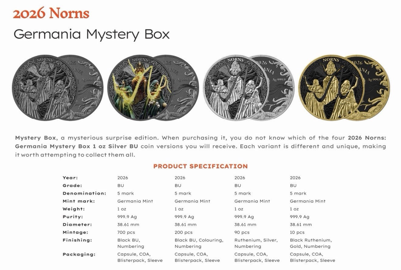 2026 Germania Norns 1 oz Silver Coin Mystery Box