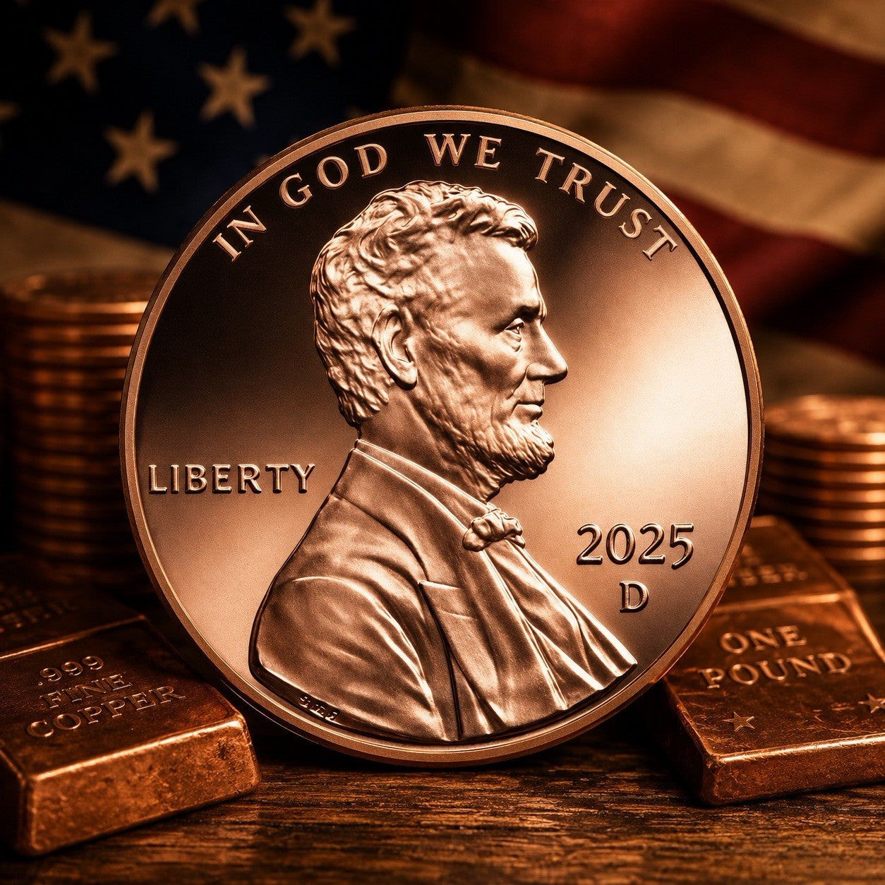 LINCOLN WHEAT PENNY - 1 OZ COPPER ROUND - BULLION