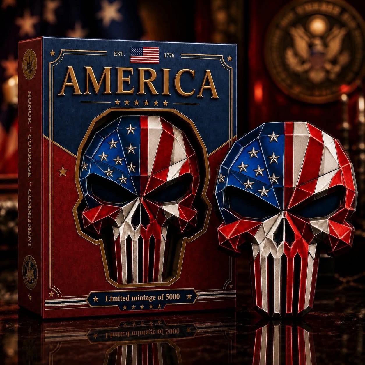 3 oz American Warrior Punisher Stackable Copper