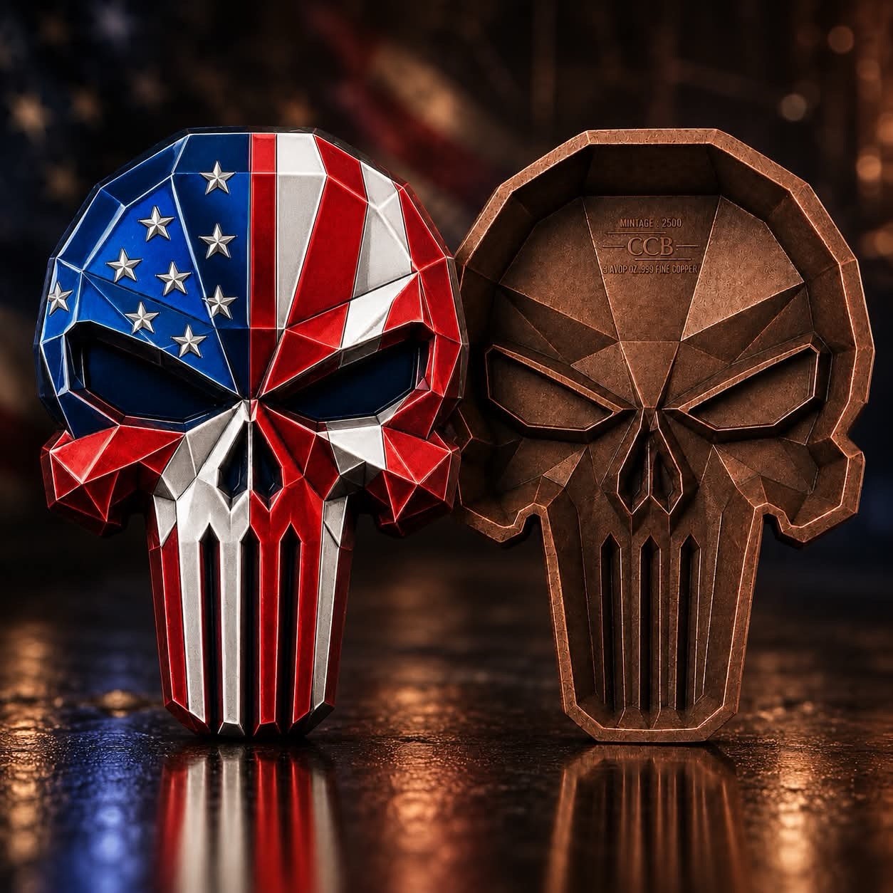 3 oz American Warrior Punisher Stackable Copper