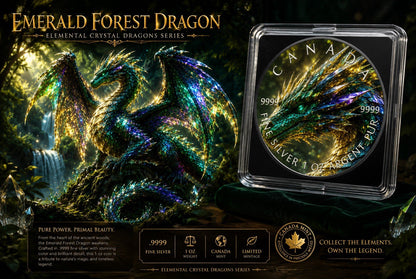 2026 Canada Maple Leaf Emerald Forest Dragon Edition 1oz Silver Coin