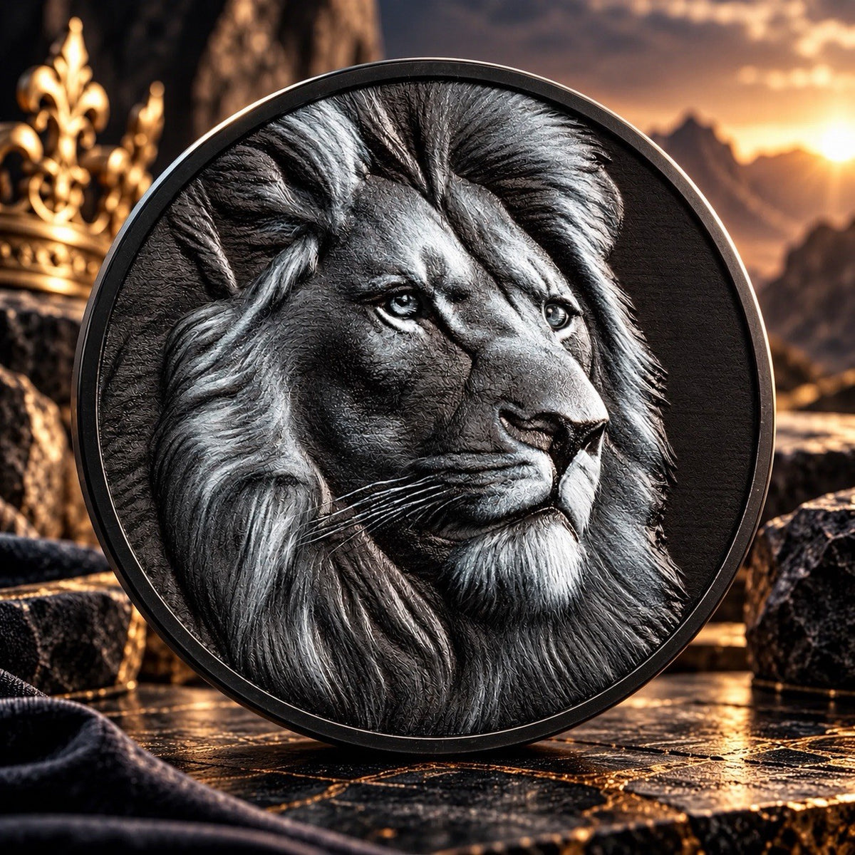 2026 Cook Islands Black and White Lion 1 oz .999 Fine Silver Coin