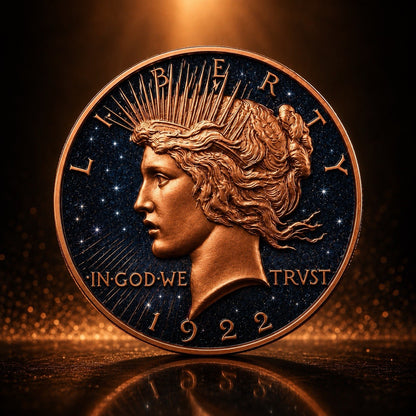 Peace Dollar Dual Sided Diamond Dust 1 oz Copper Round