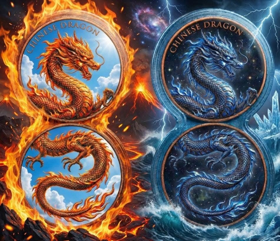 Fiery Phoenix .999  2 x1 oz Copper Medal in Infinity capsule