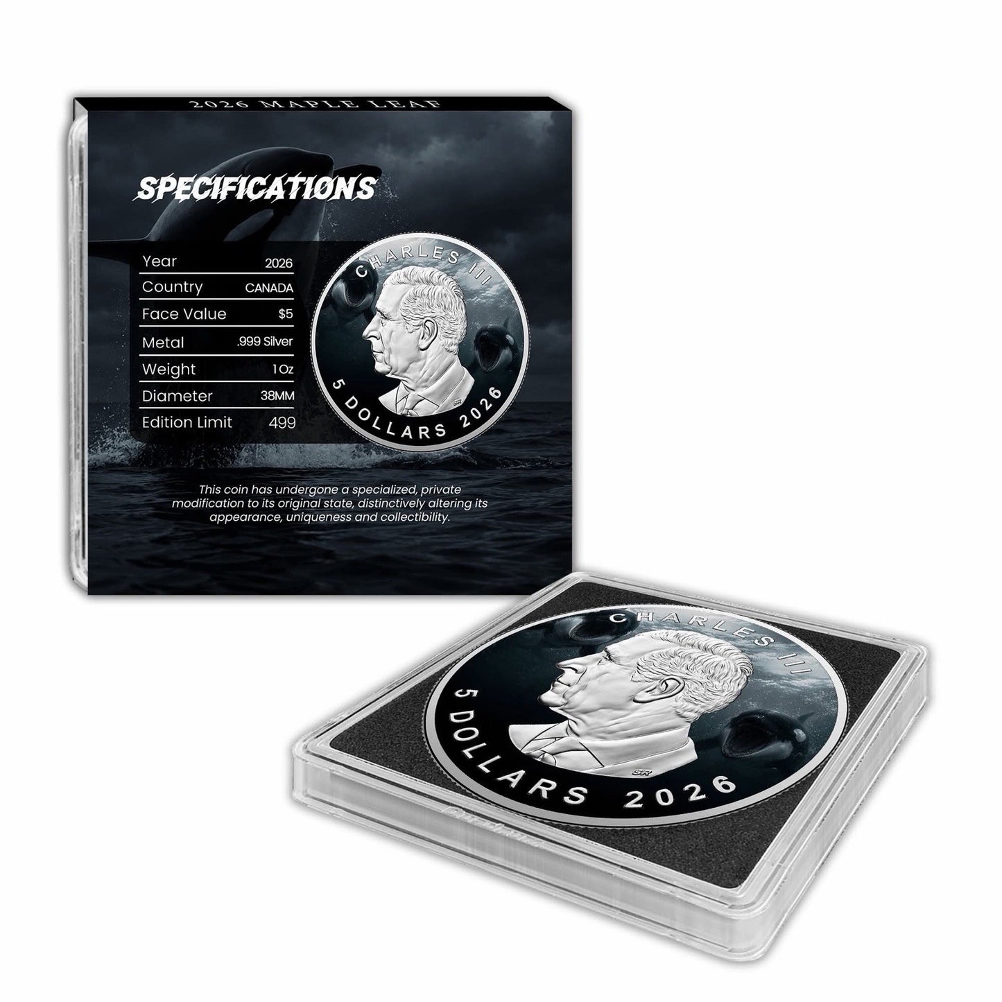 1 oz 2026 Canada Maple Leaf Orca Edition
