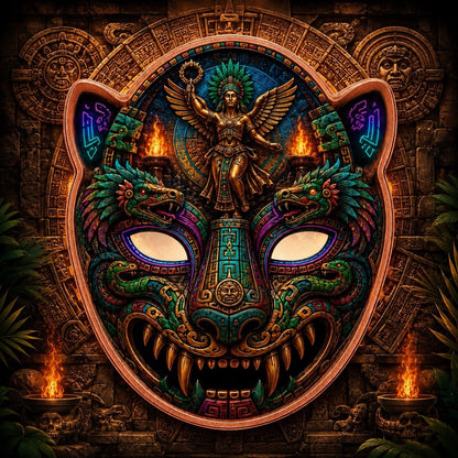 Aztec Libertad Mask Shaped 3 oz Copper Medal