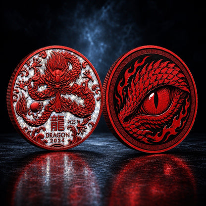 2024 Perth Year of the Dragon Diamond Dust 1oz .999 Silver Coin