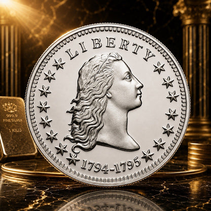 2026 Liberia Flowing Hair 1 Kilo White Brass Coin