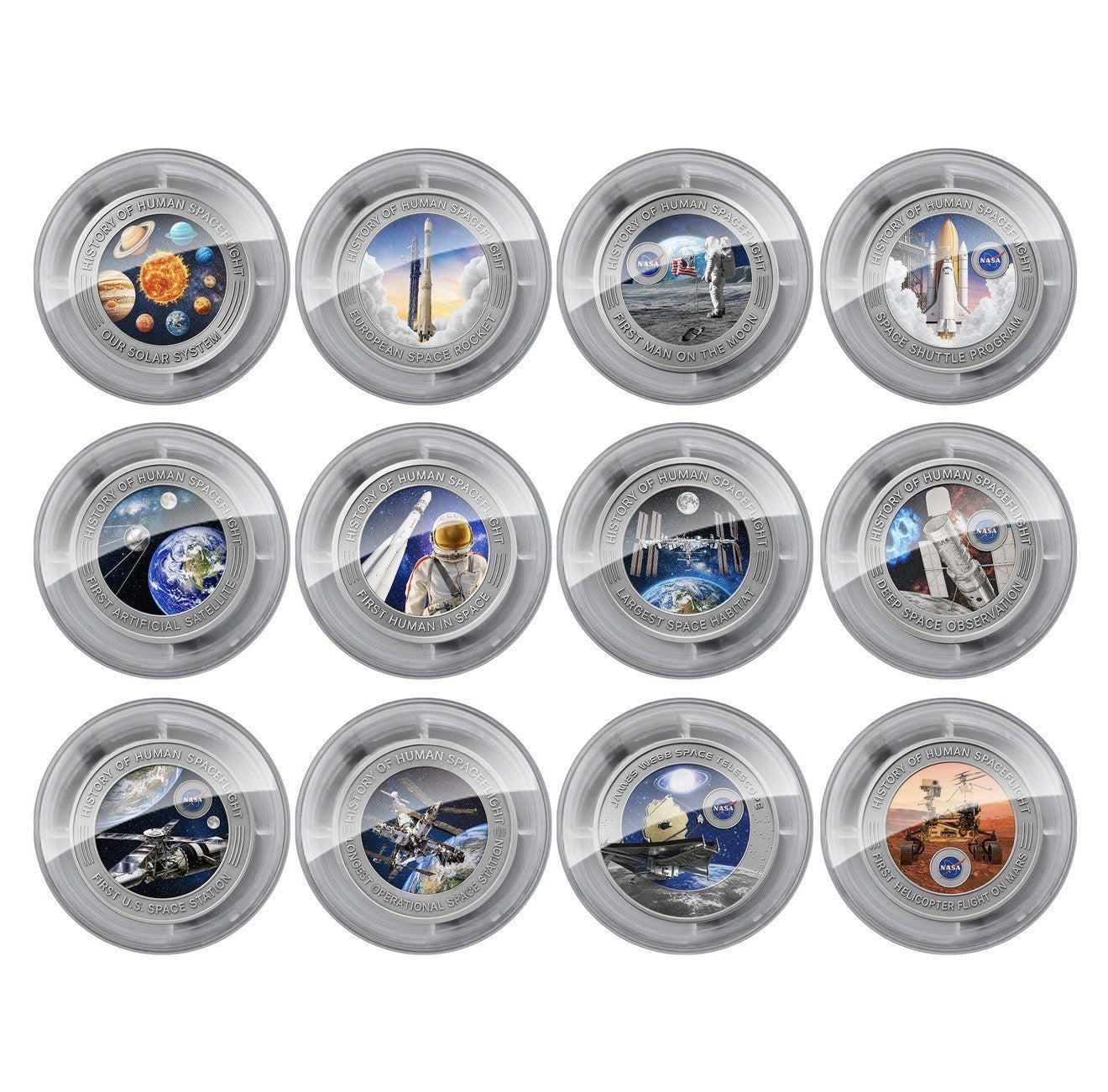 2025 Ghana History of Spaceflight 1 oz Titanium 12-Coin Set
