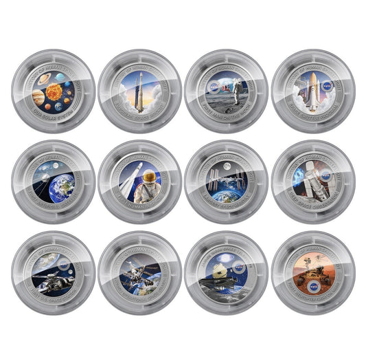 2025 Ghana History of Spaceflight 1 oz Titanium 12-Coin Set